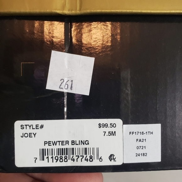 Thalia Sodi Joey Pewter Bling Closed Toe Platform Stiletto Heels Sz 7M - Picture 16 of 16